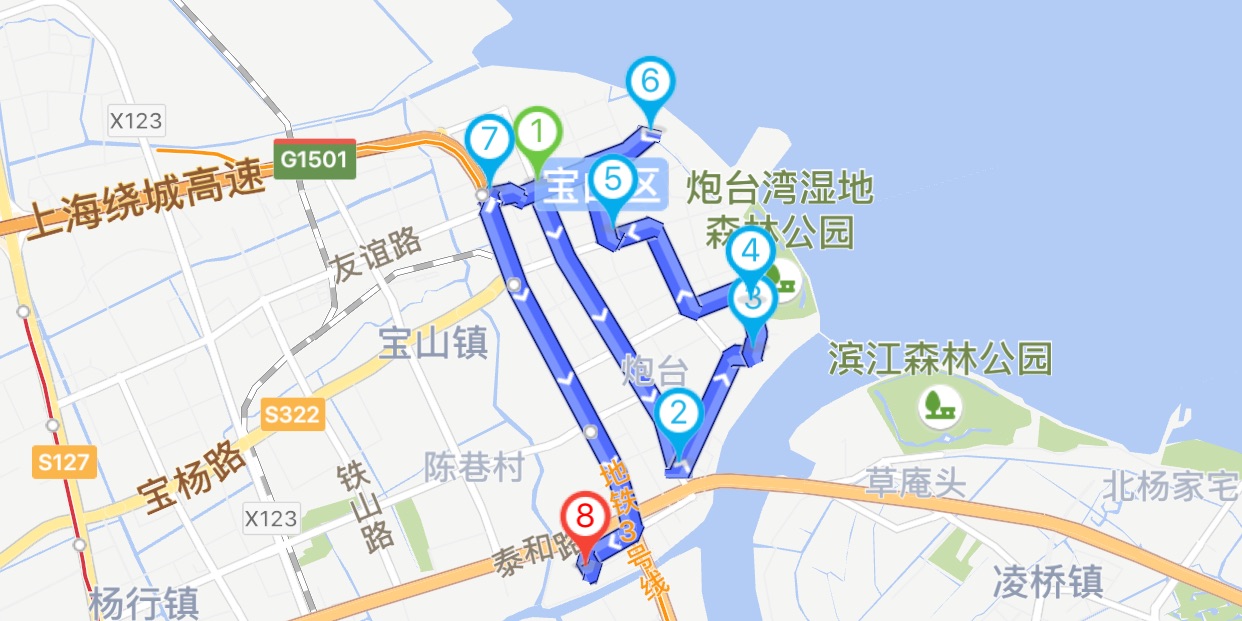 上海宝山生态步道骑行路线