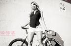 粉色短裤美女和她的fixie自行车自拍 图16